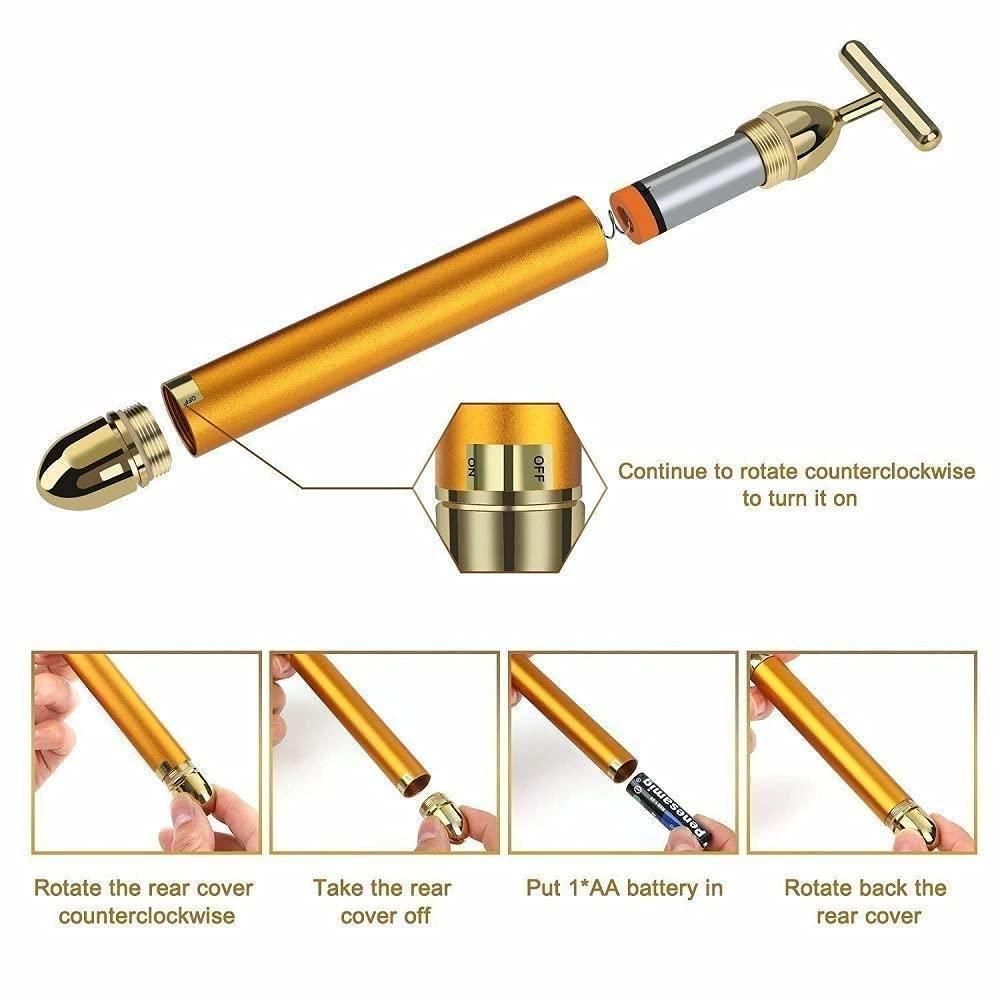 Roller & Massager | 24K Gold Electric Facial Massage Roller! Energy Beauty Bar