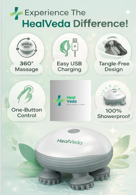 HealVeda Smart Scalp Massager | Stress Buster & Hair Growth Booster